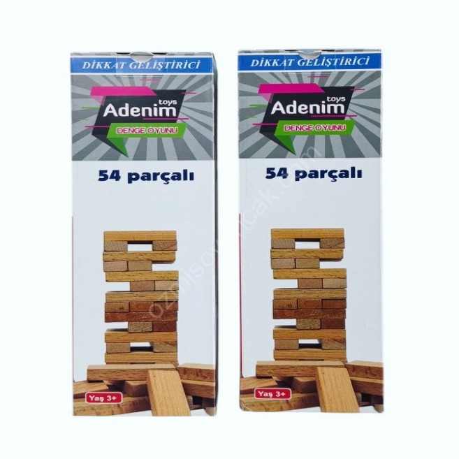 54 parça kayın ağacı jenga