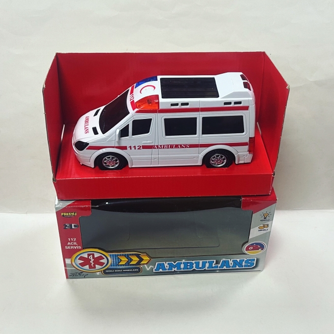 Pilli ışıklı çarpdön büyük ambulans pre112